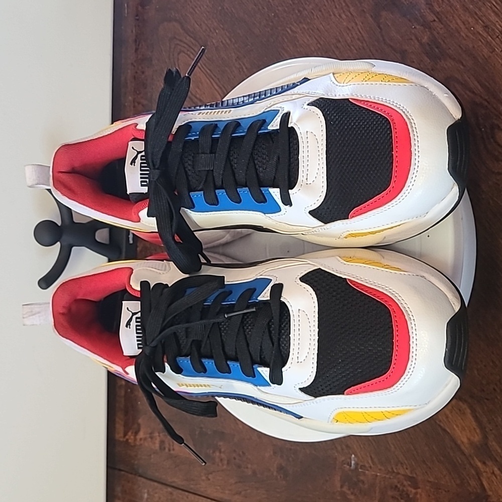 Puma Men's Multicolor Athletic Sneakers - White, Black, Red, Blue, Yellow
